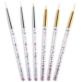 6 Pieces Makeup Brush Line Fine Point Eyeliner Brush Eye Makeup Gel Applicators Cosmetic Eye Wands Eyeliner for Water Activated Eyeliner Makeup Tool (Gold, Silver)