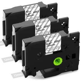 Upwinning TZe-135 TZe135 AZe135 Compatible with Brother P-Touch Tapes White on Transparent 12 mm 0.47 Label Tape Transparent White for Brother P touch H100LB PT-H100R PT-D400 D200 D210 H107B PT300BT
