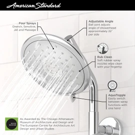 American Standard 9038074.GN0 Spectra Fixed Showerhead, Multi-Function, 1.8 GPM, Brushed Cool Sunrise (Gold)