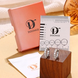 Dochais Earrings 925 Silver Hoop Earrings with Cubic Zirconia, Hoop Earrings Silver 925 Small, Earrings Silver Hoop Earrings with Pendant, Hoop Earrings Hanging, Hypoallergenic Huggie Hoop Earrings