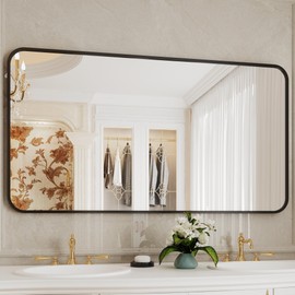 Protylctaster Black Vanity Mirror,30x55 Black Bathroom Mirror, Large Bathroom Mirror,Espejo para baño,Bathroom Mirrors for Over Sink,Restroom Mirror