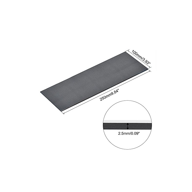 sourcing map Carbon Fibre Plate Replacement 250 mm x 100