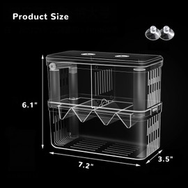 Mipukbay Large Aquarium Isolation Breeding Box, Acrylic Transparent Aquarium Breeder Box for Fish Fry Hatching, Shrimp Breeding, Betta, Guppy, Killifish, Clownfish, Suitable for 5-40 Gallon Tanks