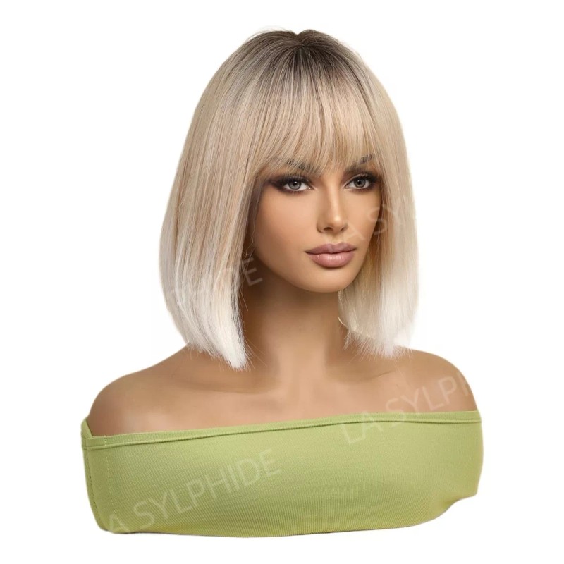 Jorla Peluca Corta De Encaje Frontal Bobo For Mujer, Rubio