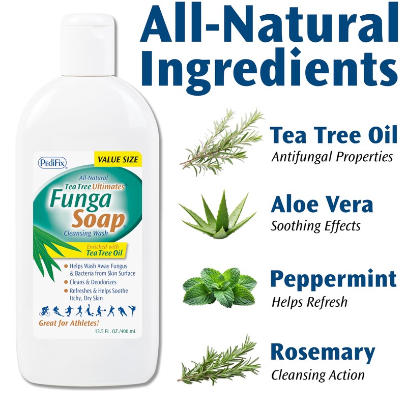 PediFix FungaSoap Tea Tree Cleansing Wash – Antifungal Body Wash