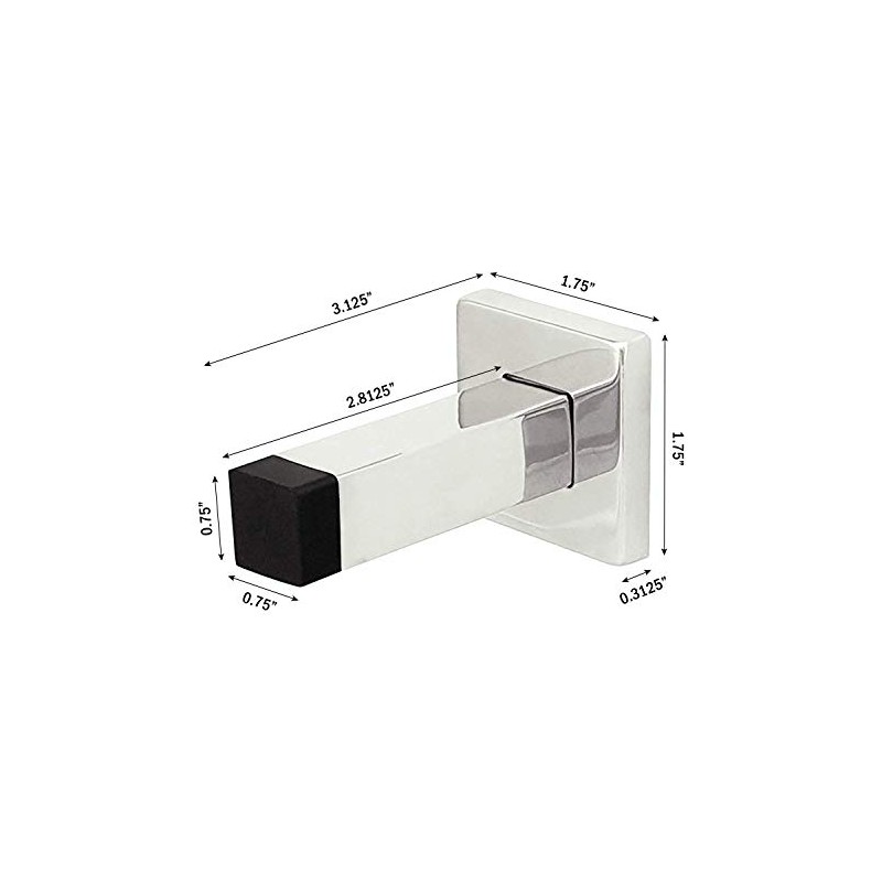 Nuk3y - Perchero de pared cuadrado moderno, 2 unidades, Polished