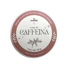 Crema de Caffeína con Té Verde y Pantenol, Libre de Parabenos, 100 g
