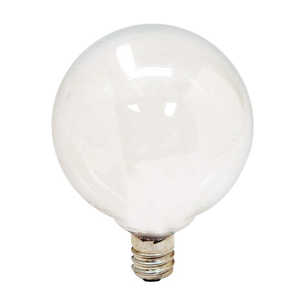 GE Lighting White 44412 25-watt 180-Lumen Candelabra Base G16.5 Globe Light Bulb, Soft, 2 Count (Pack of 1)