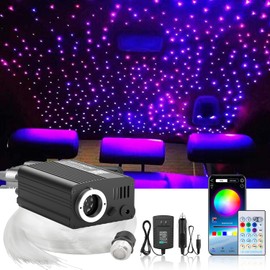 Starlight Headliner Kit 300pcs – Music Sync Pro | 16W RGBW Fiber Engine, Twinkle, App Control, Music Sync, Easy Install for Car & Home