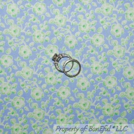 Shabby Chic BonEful Fabric FQ Cotton Quilt Purple White Green Leaf Flower Shabby Chic Calico