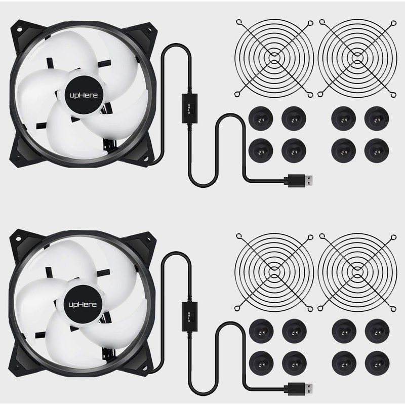 upHere U1207-2 USB Fan, 4.7 inches (120 mm), USB Cooling