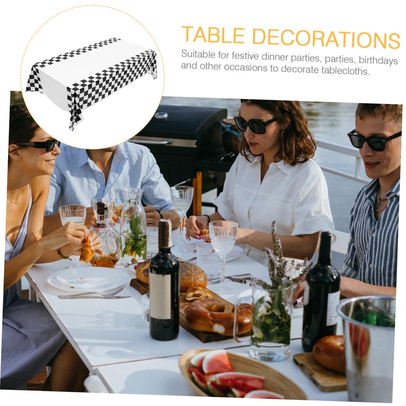 VICASKY 2Pcs Checkered Tablecloth Disposable Table Cloth for Parties Events