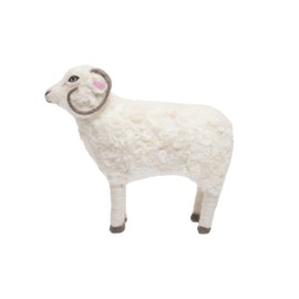 DeKulture Needle Felted Ram Easter Ornament - Handmade Wool Felt, Home & Party Décor