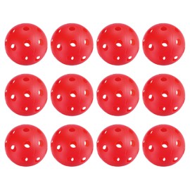 PATIKIL Outdoor Pickleball Balls 26 Holes Pickleball 12 Pack Pickleball Balls for Amateurs Indoor and Outdoor Sport, Red
