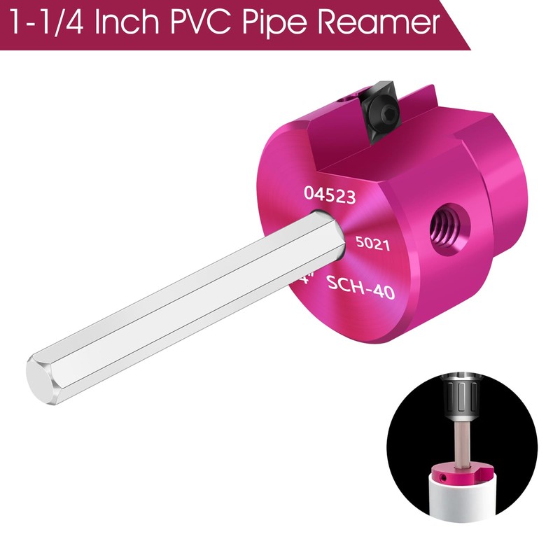 JYINCPED PVC Pipe Reamer 1-1/4 Inch Head, PVC Fitting Saver,Socket
