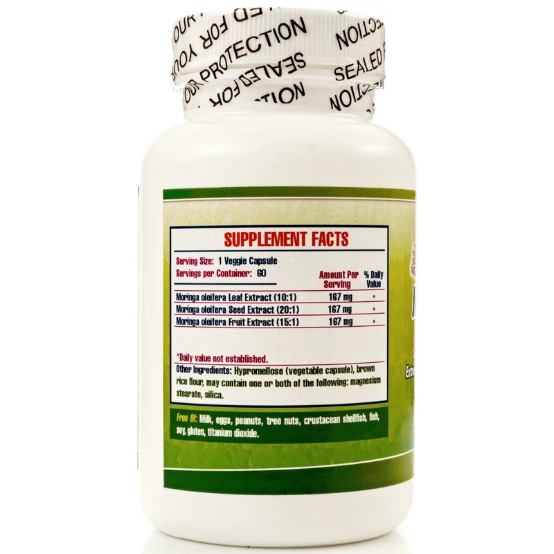 Nutrisalud Products Moringa en Capsulas naturales. Set de 2 frascos.