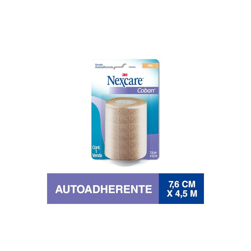 3M Nexcare, Coban Venda Autoadherente para Piel, Color Beige -