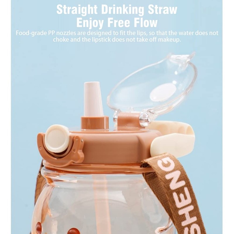 32oz Bear Straw Water Bottle Large 1L BPA Free Water