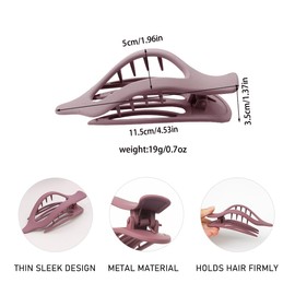 8 PCS French Concord Flat Hair Clips, Frosted Side Slid Curved Hair Clips for Women Girls, Strong Hold No Slip Grip Hair Claw Clips for Thick Thin Curly Hair, Women Hair Accessories