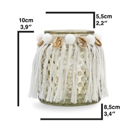 Blümelhuber Lantern - Maritime Tea Light with Shells - Boho Lantern for Indoor and Outdoor Use - Boho Wedding Decoration