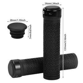 1 Pair Bicycle Handlebar Grips Non-Slip Bicycle Grips, Ergonomic Structure Bicycle Grips with One-sided Lock-On, Handlebar Grips for 22 mm Bicycle MTB Mountain Bike Bicycle (Red)