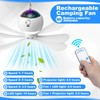 Aurelema 1 Set Solar Powered Ceiling Fan with Light for