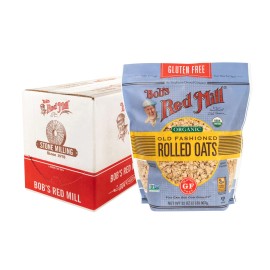 Bob'S Red Mill Gluten Free Organic Old Fashioned Rolled Oats, 32oz (Pack of 4) - Non GMO, Wh...