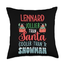Ice Cold Charisma Christmas Holiday Heat Lennard Jollier Than Santa Cooler Than Snowman Frosty Throw Pillow, 18x18, Multicolor