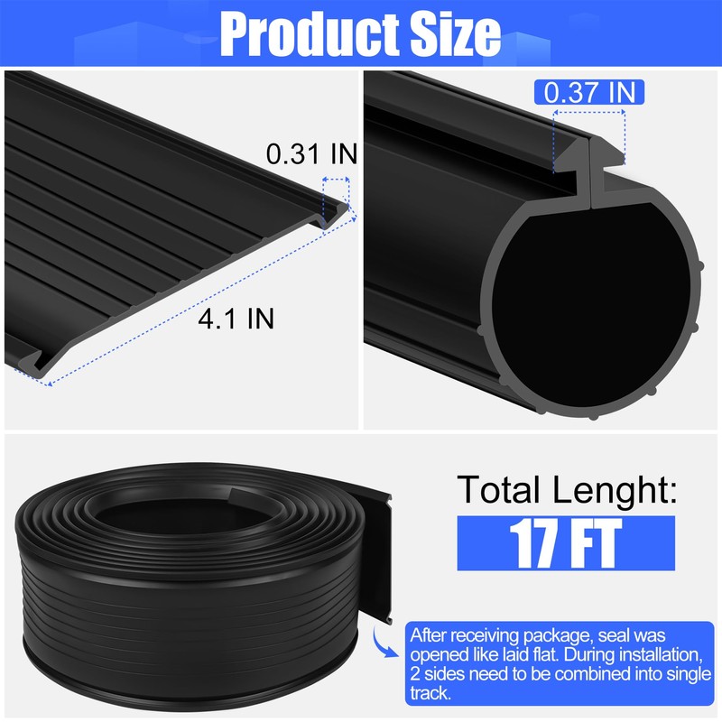 ToLanbbt 17FT Garage Door Bottom Seal Strip for Clopay, EPDM