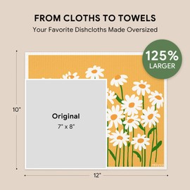 RECYCO Swedish Dishcloths for Kitchen | 4 Pack Oversized Washable Dish Rags | Large Cellulose Reusable Cleaning Paper Towels | Absorbent Counter Dish Cloth Sponge XL Kitchen Wipes, 12" L x 10" W