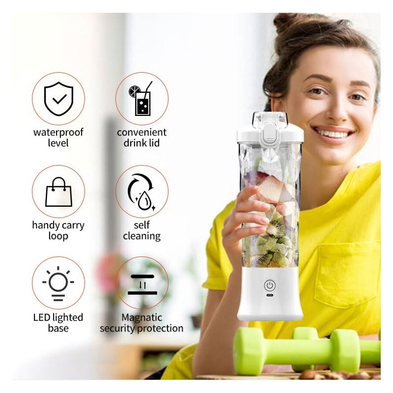 Portable Blender, 23oz Personal Blender for Shakes and Smoothies, Mini