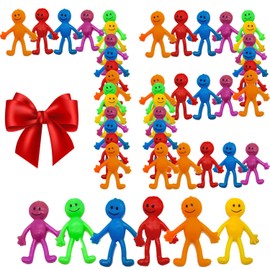 EPANO Paquete de 72 Stretchy Toys, Elástico Bendable Man Colores Divertidos Juguetes de Gel Sensorial un Juguete Pegajoso Elástico para Adultos Regalos para Fiestas Navidad (72PCS)