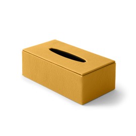 Eglooh - Atena - Tissue Box Rectangular Genuine Leather Yellow - Tissue Holder, Cosmetic Tissue Box for Home and Office - cm 24.6 x 13.1 x H.7.5 - Made in Italy