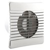 4" Bathroom Low Profile/Slimline Extractor Fan with Chrome Effect Grille
