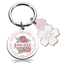 OEHEDOU Inspirational Christian Gifts For Women First Communion Gifts For Teen Girls Birthday Religious Gift For Women Christian Friends Bible Verse Keychain With Encouragement Quote For Female