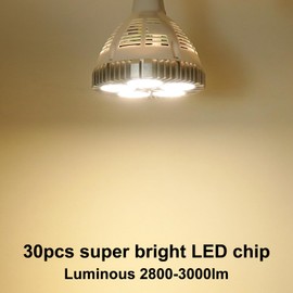 Aolyty 45w (85W Equivalent) PAR38 LED Bulb Natural White 4000K 3500lm E26 Base 35 Degree Beam Angle Track Spotlight with Fan AC 120v (Natural White)