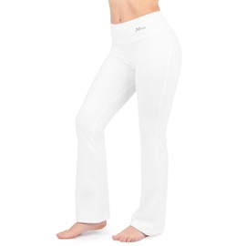Nirlon Women's Bootcut Yoga Pants - Flare Leggings for Women Soft & Breathable Womens Yoga Pants Flared Regular & Plus Size Leggings for Women Wide Leg (XL 32" Inseam, White)