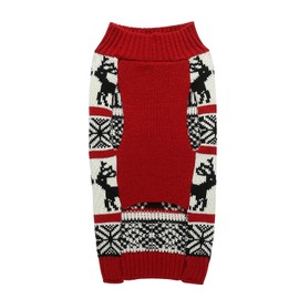 Ugly Vintage Knit Xmas Reindeer Holiday Festive Dog Sweater for Puppy Small Dogs, X-Small (XS) Size
