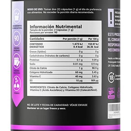 Citrato de Calcio de 180 Cpsulas 1000 mg por porcin, Adicionado con D3, Colgeno Hidrolizado y Vitamina C. Caltrato  D3 B Life.                        