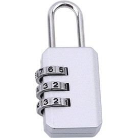 Silver Portable Luggage Locks 3 Digit Combination Padlocks Number Code Locks for Notebook, Combination Padlocks