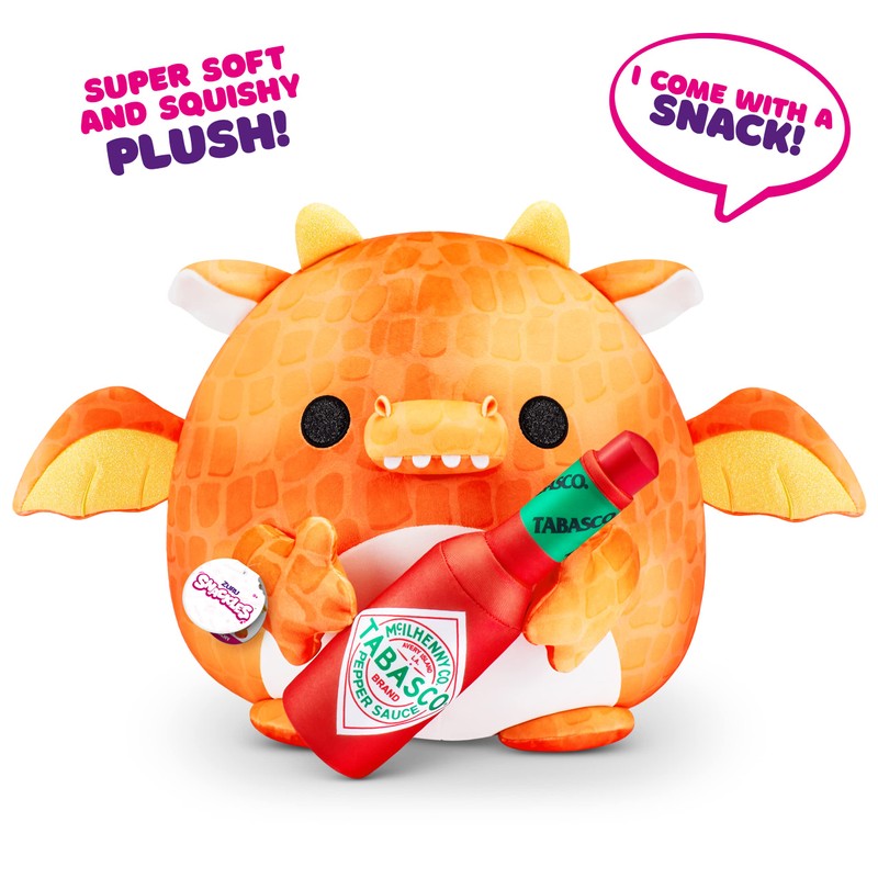 Snackles Series 1 Dragon (Tabasco), Surprise Medium Plush, Ultra Soft