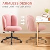 Furniliving Fluffy Armless Desk Chair, Upholstered Vanity Chair with Back,