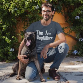 The Dogfather T Shirt Funny Dad Shirts Cute Dog Dad Gift Tee T Shirts for Fathers Day Green Heather Large