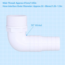 3Pcs 90 Degree Elbow Pool Hose Adapter, Pool Supply Replacement for Above-Ground Pool Pump, Filter, Skimmer Compatible with Hayward SPX1105Z3 SPX1105Z4 SPX1091Z7 Adapters