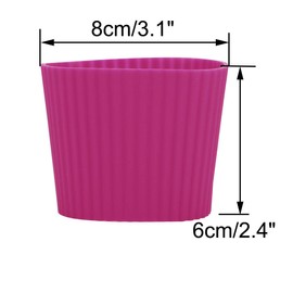uxcell Silicone Nonslip Glass Bottle Mug Cup Sleeve Protector Cover Fuchsia