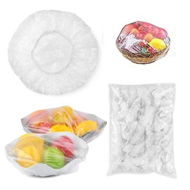 Plastic Bowls Cups Covers, 100 Pieces Plastic Food Cover, Food Cover, Dust Cover, Pot Cover for Vegetables, Fresh Protection or for Home, Hotel Shower Cap