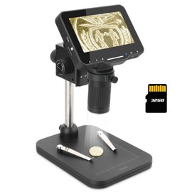 4.3" Handheld LCD Digital Microscope with Screen Coin Microscope 1000x Magnification Compatible with PC Windows/Mac OS with 32GB SD Card