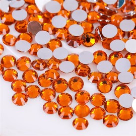 500 Pieces SS30 6mm Flatback Rhinestones Clear Glass Round Gems Crystals for Nail Art DIY Crafts Clothes Shoes Bags （Orange）