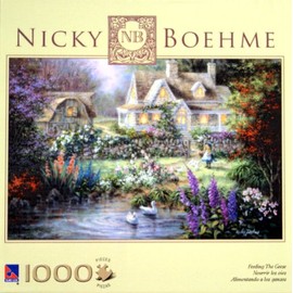 Nicky Boehme "Feeding The Geese" 1000 Piece Jigsaw PUZZLE