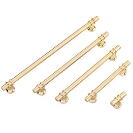 Pack of 8 Furniture Handles, Kitchen Handles, Stainless Steel Cabinet Handles, Modern Zinc Alloy Black Rose Gold Vintage Door Handles for Kitchen Cabinets (128 mm, Gold)